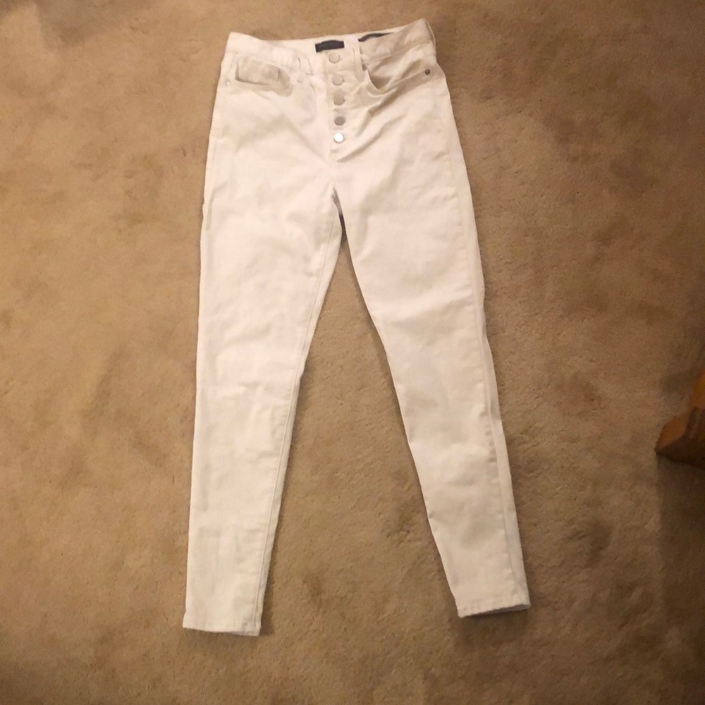 Button up BR skinny white jeans